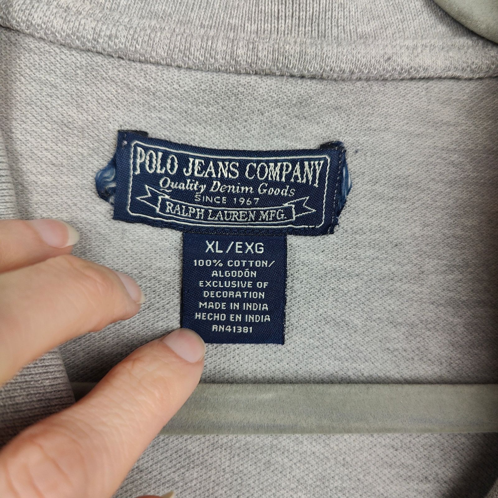 Polo Ralph Lauren Vintage Polo Ralph Lauren Shirt Mens XL Logo Crest Gray Size US XL / EU 56 / 4 - 9 Thumbnail