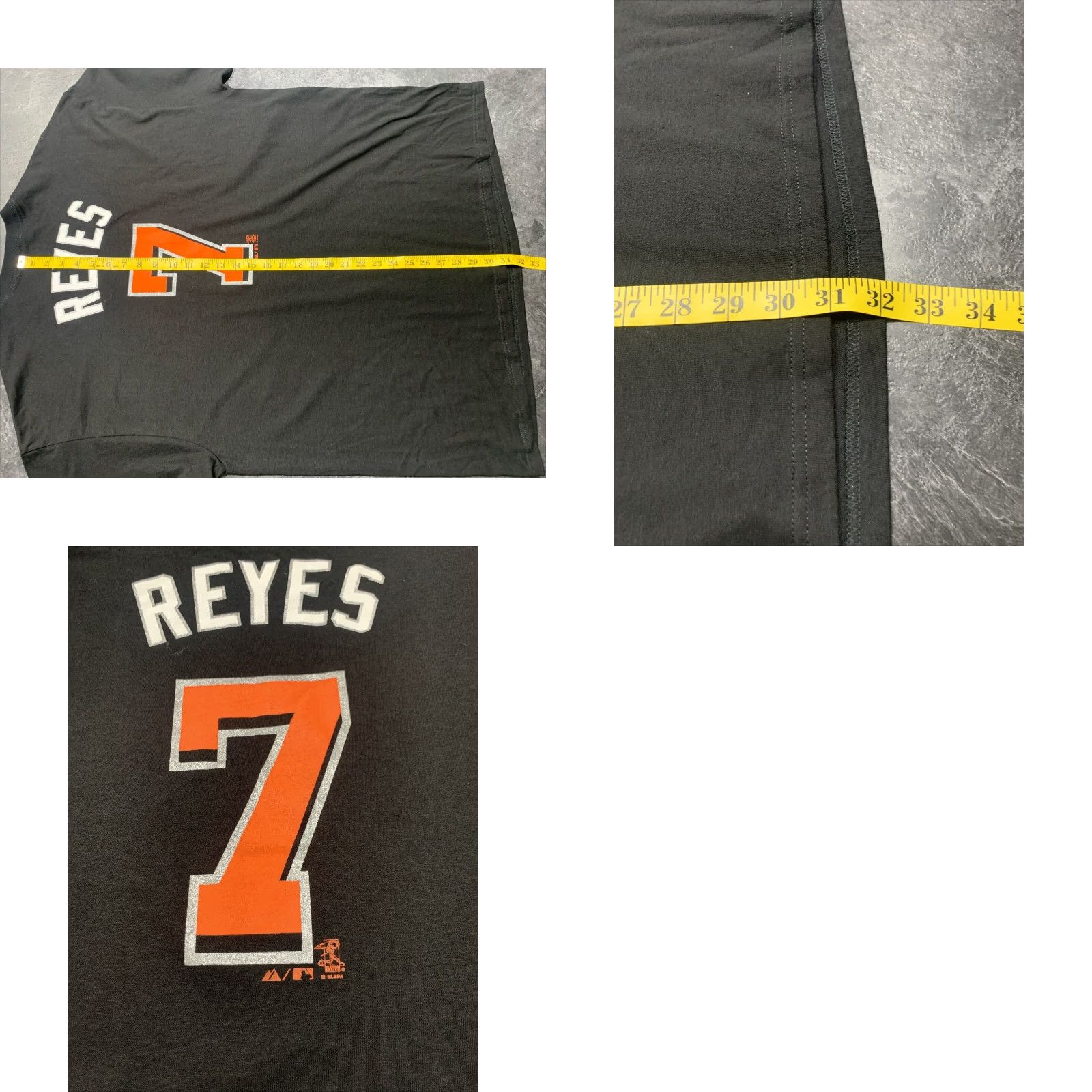 MLB Miami Marlins Majestic 2XL Men Black Baseball T-Shirt Logo Reyes #7 Sports Jersey Size US XXL / EU 58 / 5 - 8 Thumbnail