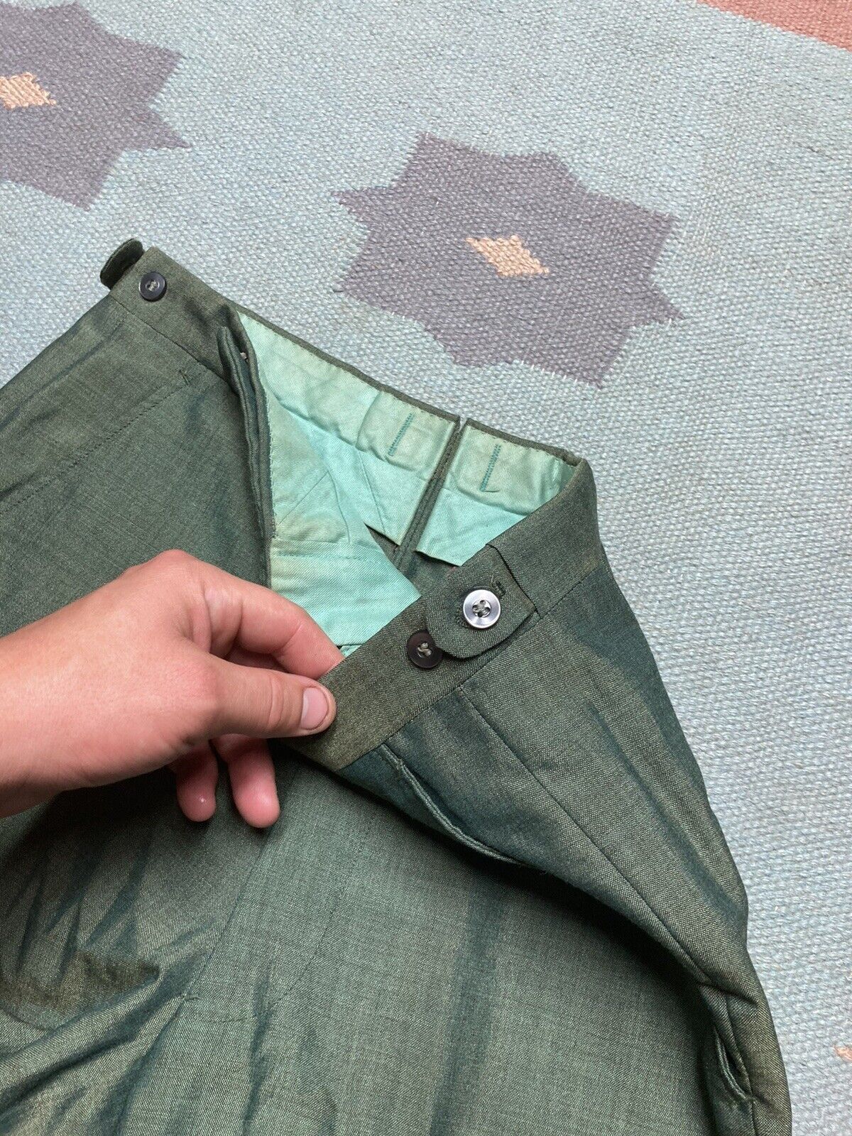 Vintage 60s sharkskin dress pants rockabilly slacks worsted 28x29 Size US 28 / EU 44 - 6 Thumbnail