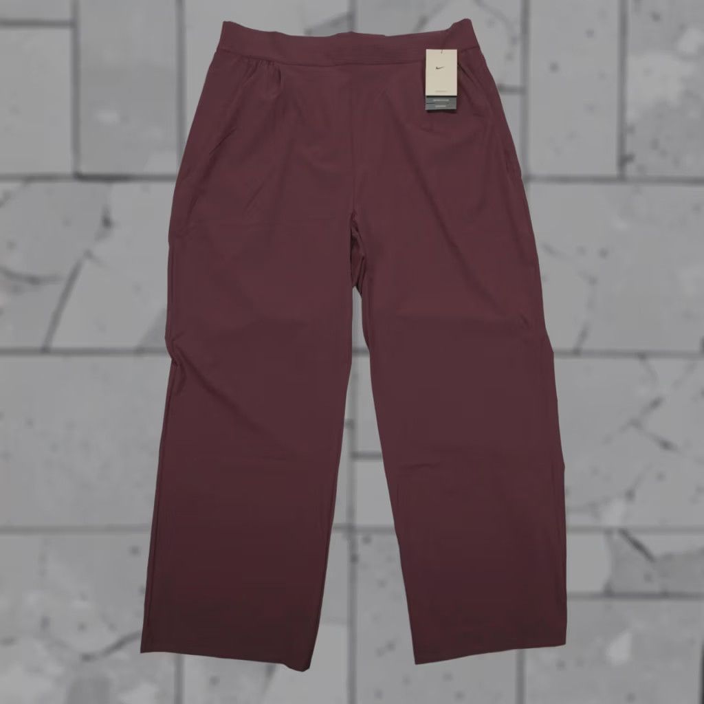 Nike Nike 24.7 PerfectStretch Women's High-Waisted Wide-Leg Pants XL Burgundy Crush Nike Dri-FIT Size 40" / US 18 - 1 Thumbnail