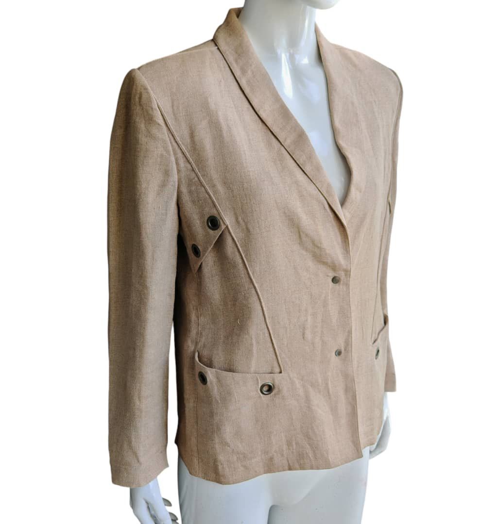 Thierry Mugler Thiery Mugler Hemp Linen Blazer Size M / US 6-8 / IT 42-44 - 2 Thumbnail