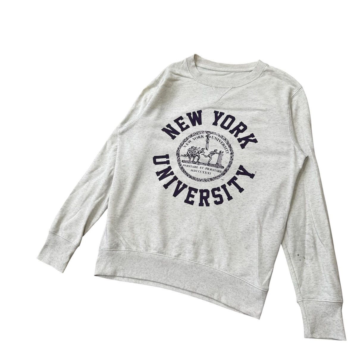 GU GU x New York University NYU Crewneck Sweatshirt Oatmeal Size US M / EU 48-50 / 2 - 2 Thumbnail