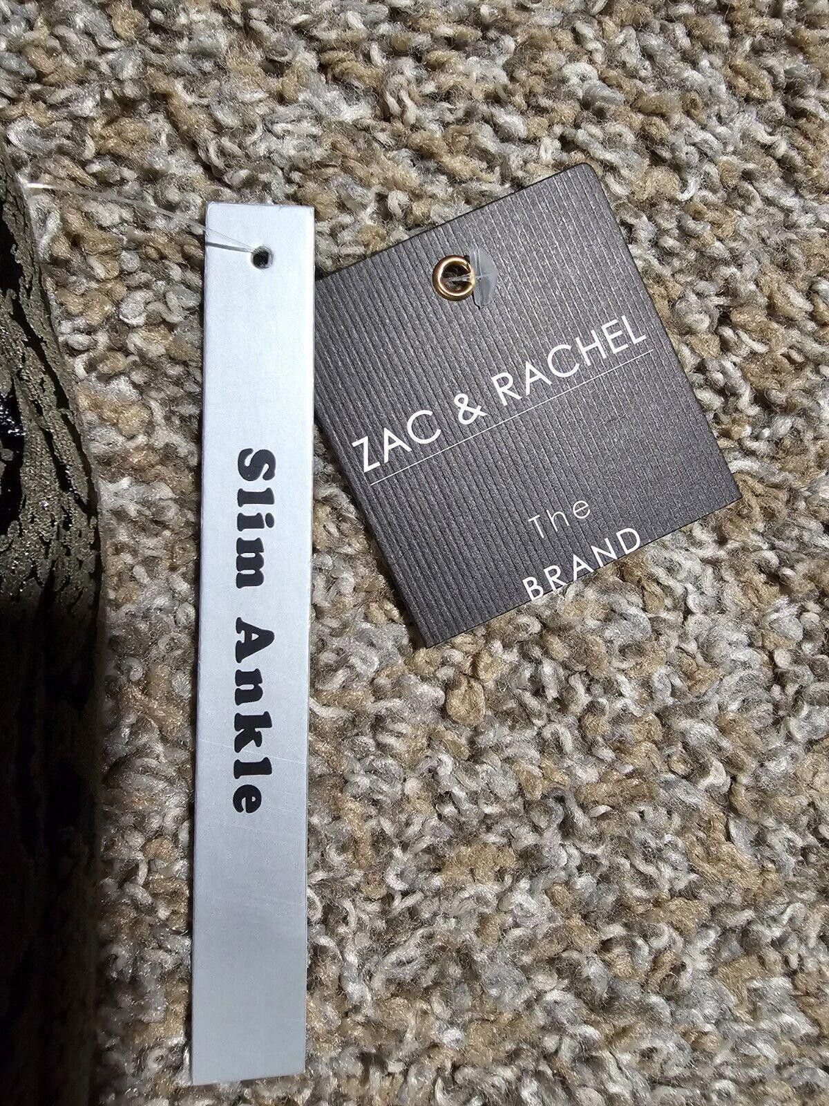 Designer Zac & Rachel XL Olive/snake slim ankle pants NWT Size 40" / US 18 - 2 Thumbnail