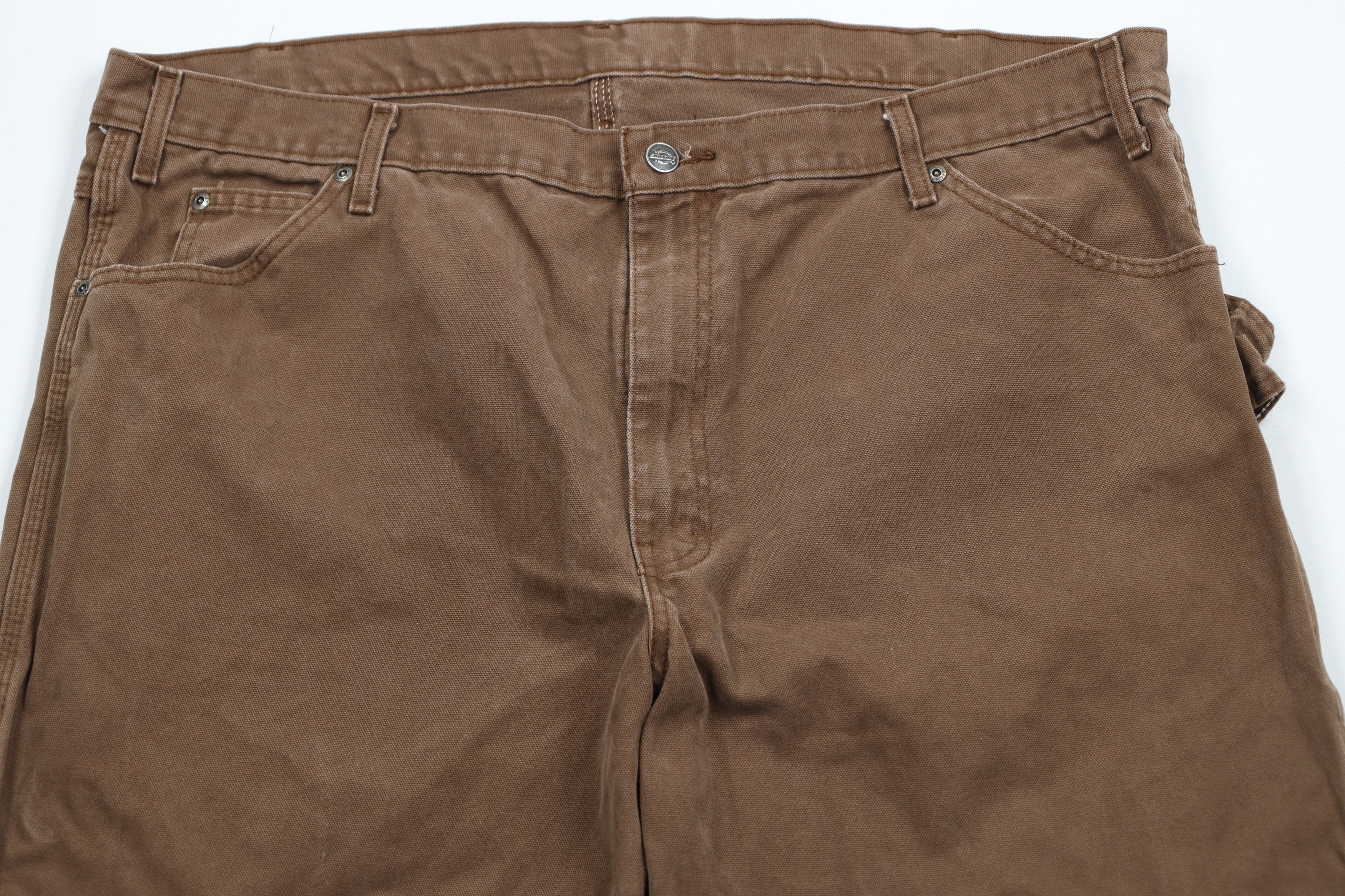 Dickies × Vintage Vintage Dickies Spell Canvas Wide Leg Dungaree Pants Brown Size US 42 / EU 58 - 2 Thumbnail