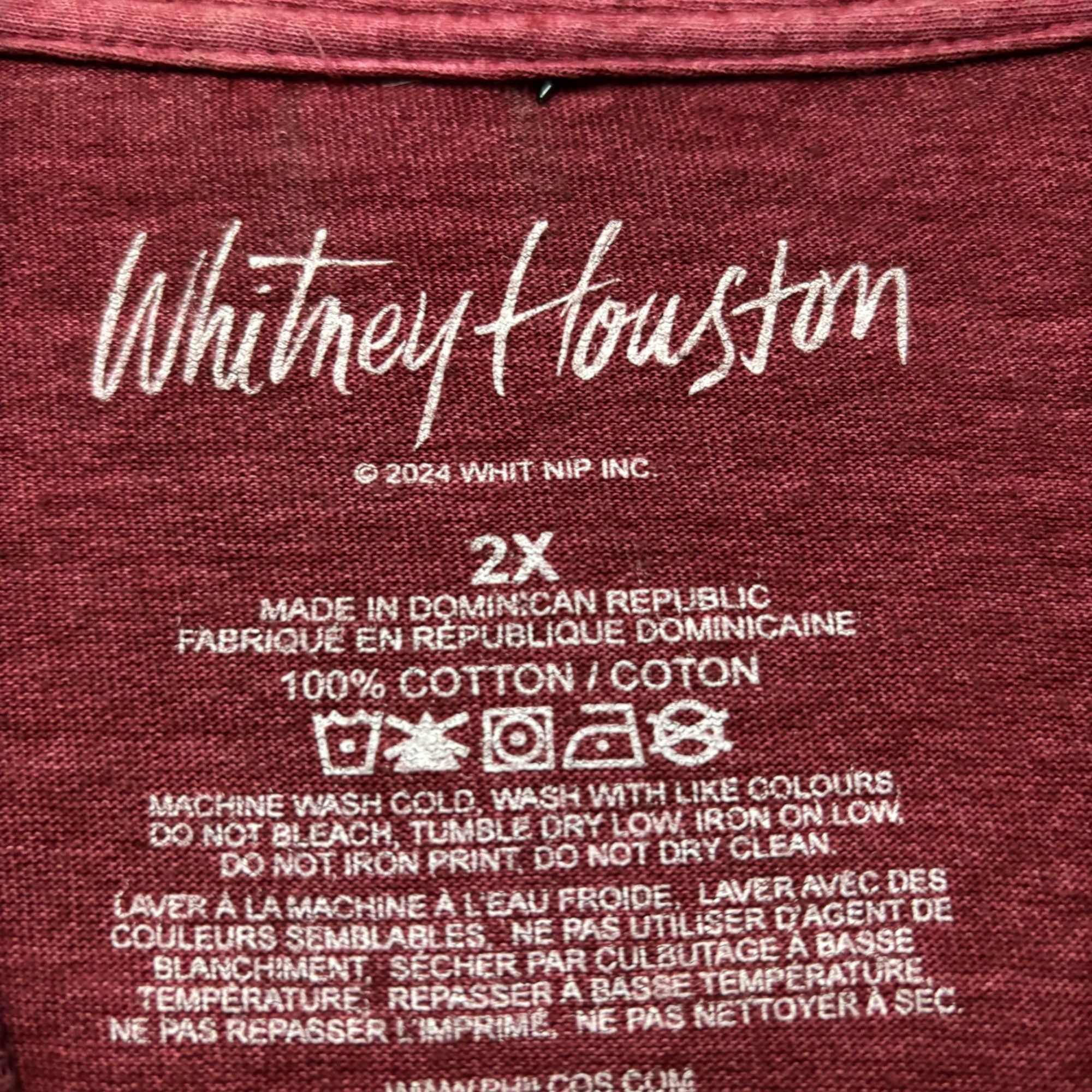Other Whitney Houston I Will Always Love You Washed Graphic Burgun Size US XXL / EU 58 / 5 - 4 Thumbnail