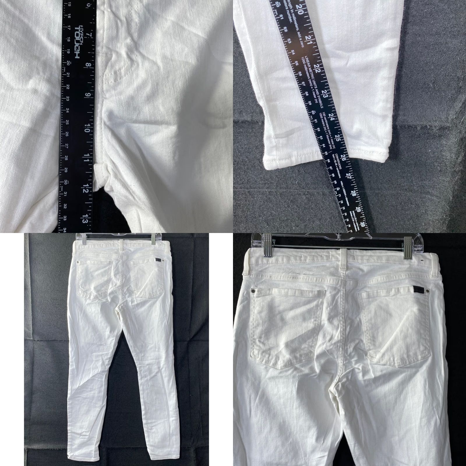 7 For All Mankind 7 For All Mankind Womens Jeans White Denim Ankle Skinny Black Stripe Stretch 10 Size 24" / US 00 / IT 34 - 8 Thumbnail