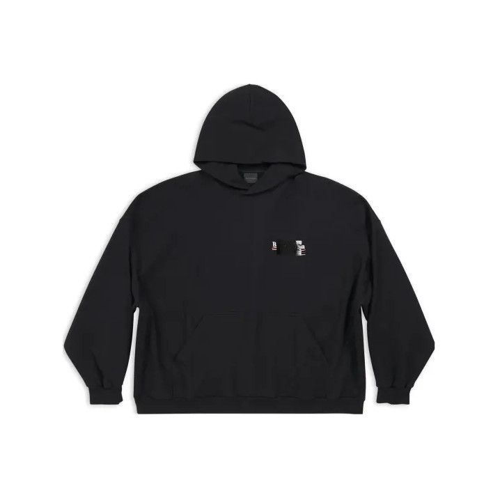 Balenciaga Balenciaga Black Logo Print Hooded Sweatshirt Size US M / EU 48-50 / 2 - 1 Thumbnail