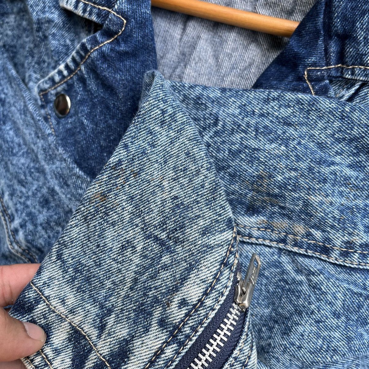 Other Vintage Biker Acid Wash Denim Jacket • Size US M / EU 48-50 / 2 - 7 Thumbnail