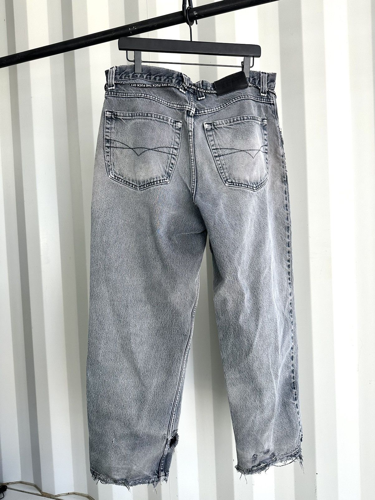 Vintage Vintage Thrashed Sun Faded Baggy Denim ERD Grunge Size US 36 / EU 52 - 5 Thumbnail