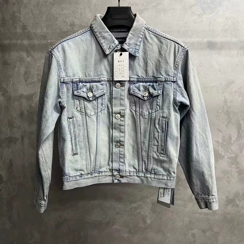 Balenciaga Balenciaga latest blue solid color rhinestone stitching pri Size US S / EU 44-46 / 1 - 1 Thumbnail