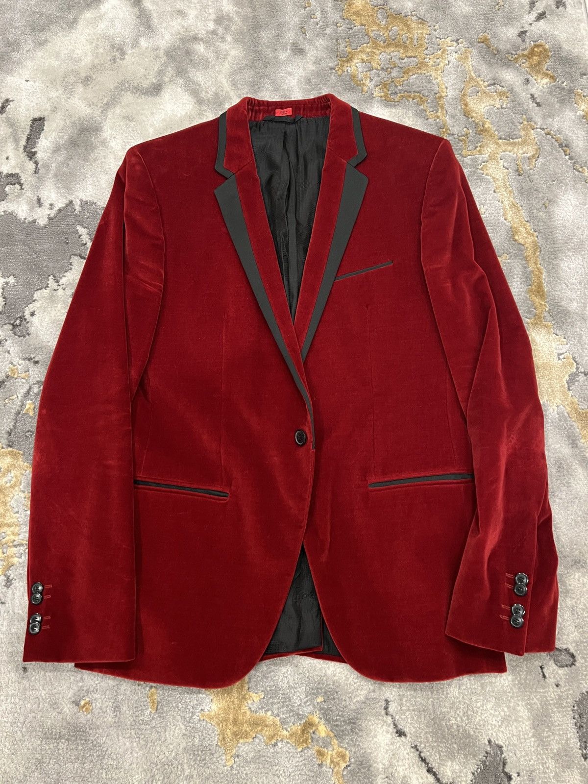 Hugo Boss Vintage Hugo Boss Red Velvet Blazer Grailed