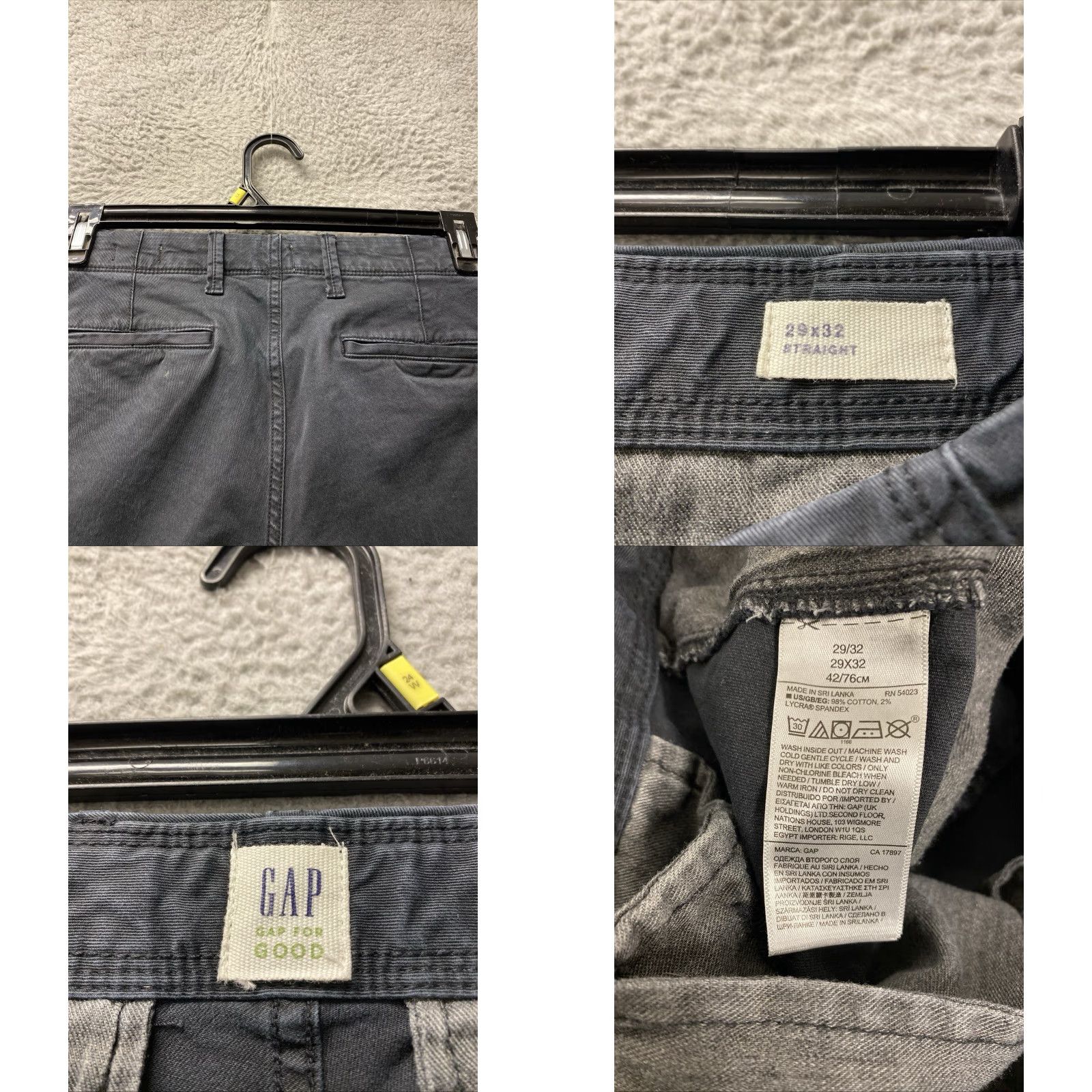 Gap GAP Pants Mens 30x32 Slim Chino Straight Leg Faded Black Stretch 5-Pocket Logo Zipper Button Casual Workwear Travel Adult Mens Size US 30 / EU 46 - 8 Thumbnail