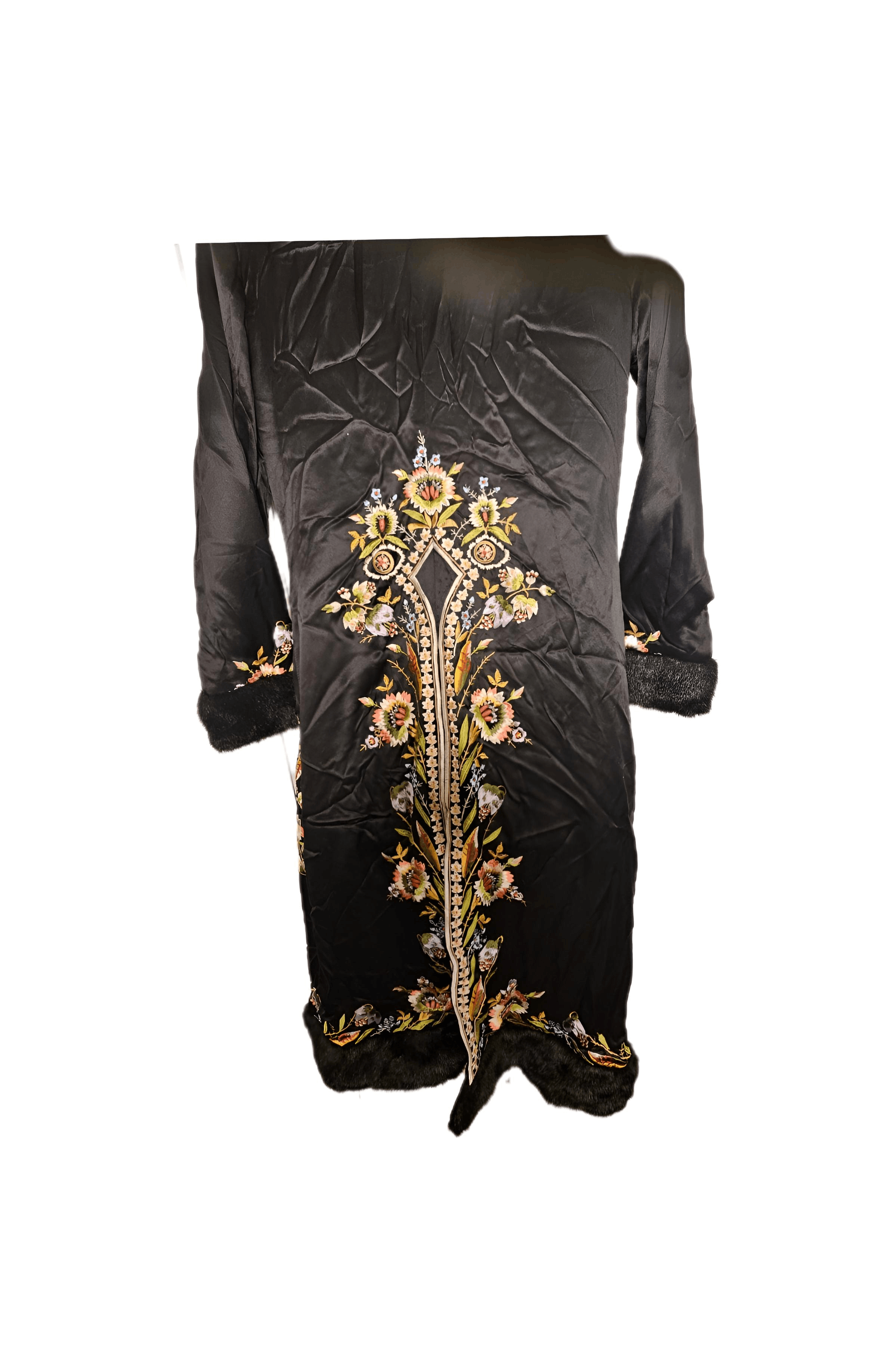 Other SUE WONG EMBROIDERD SILK FUR TRIM OPERA COAT Size M / US 6-8 / IT 42-44 - 4 Thumbnail