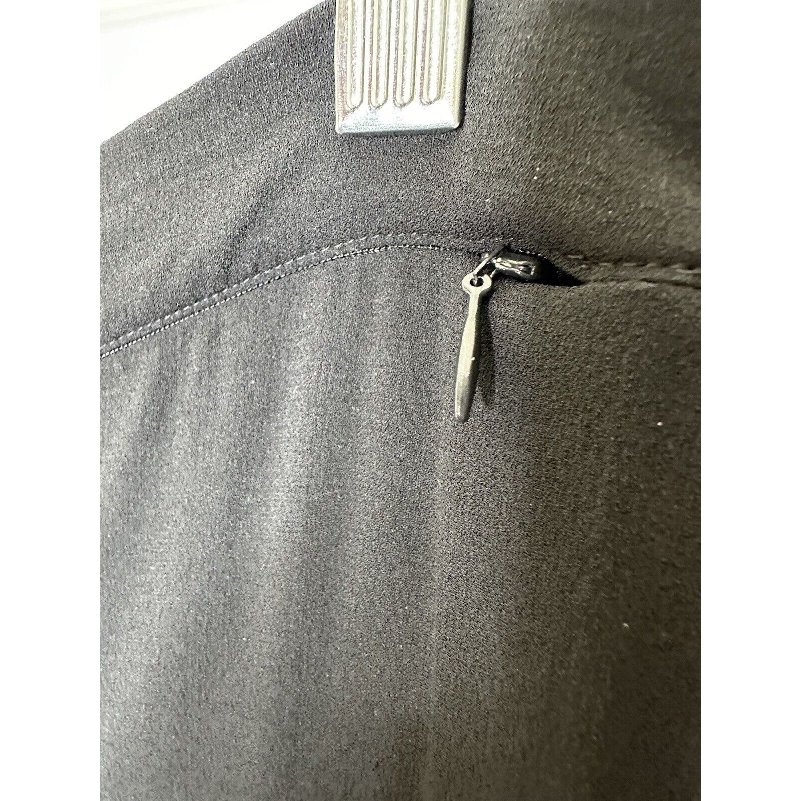 Eileen Fisher EILEEN FISHER Sz 12 Black Silk Georgette Crepe Stripe Pants Size 34" / US 12 / IT 48 - 2 Thumbnail