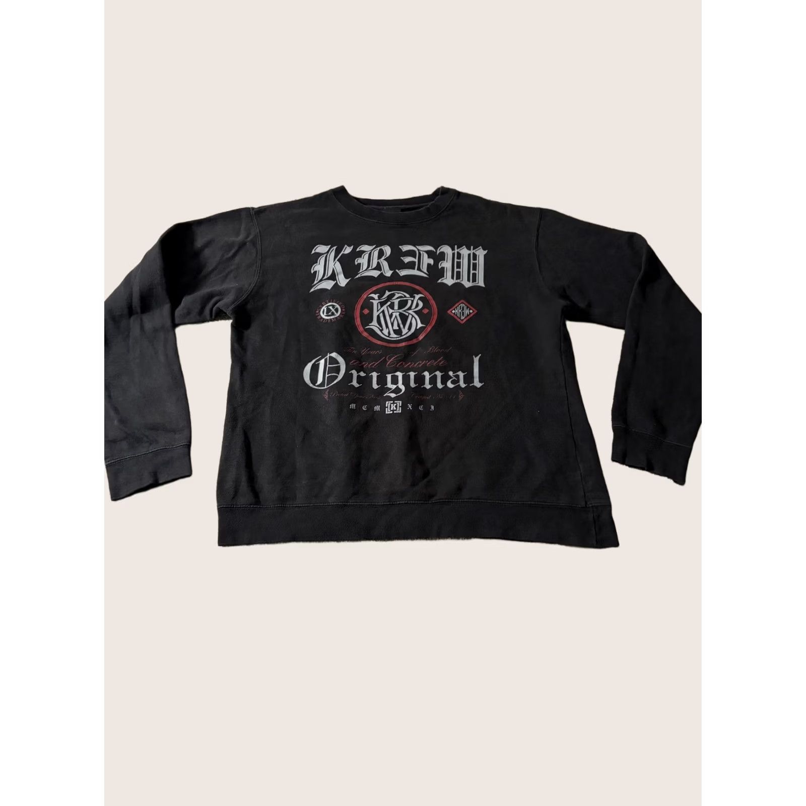 Vintage KR3W Sweatshirt Mens M Black Graphic Print Gothic Fleece Crewneck Original Graphic Print Logo Size US M / EU 48-50 / 2 - 1 Thumbnail