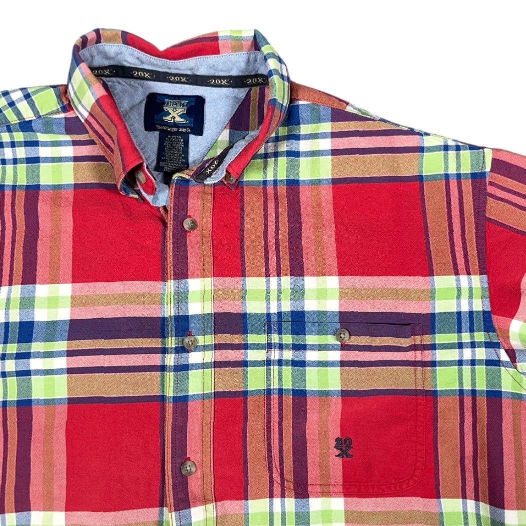 Wrangler VINTAGE Wrangler 20X Shirt XL Adult Red Plaid Chambray Cowboy Y2K Size US XL / EU 56 / 4 - 2 Thumbnail