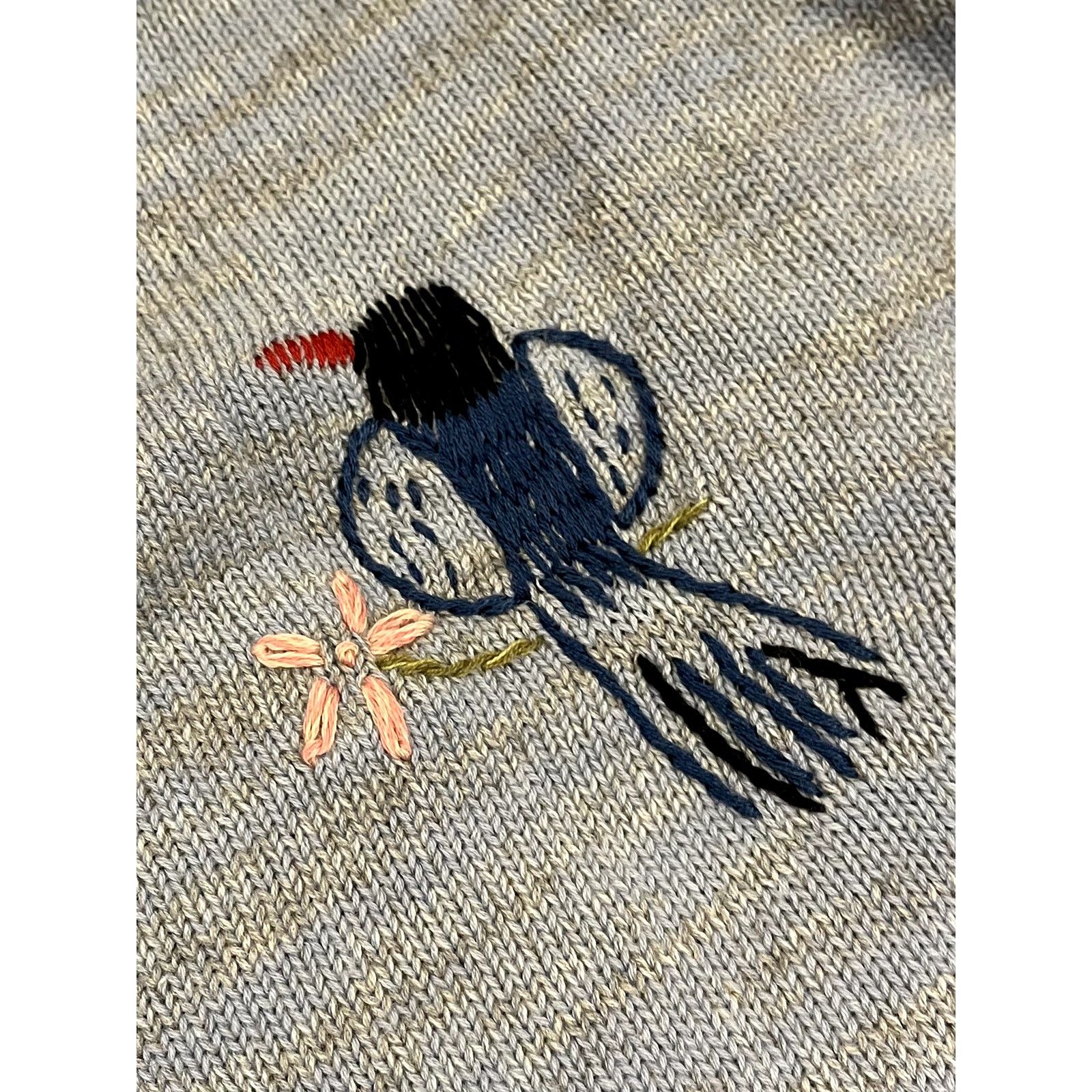 Kapital Kapital Knit x Chambray Cardigan (Magpie Embroidery) Size US S / EU 44-46 / 1 - 5 Thumbnail