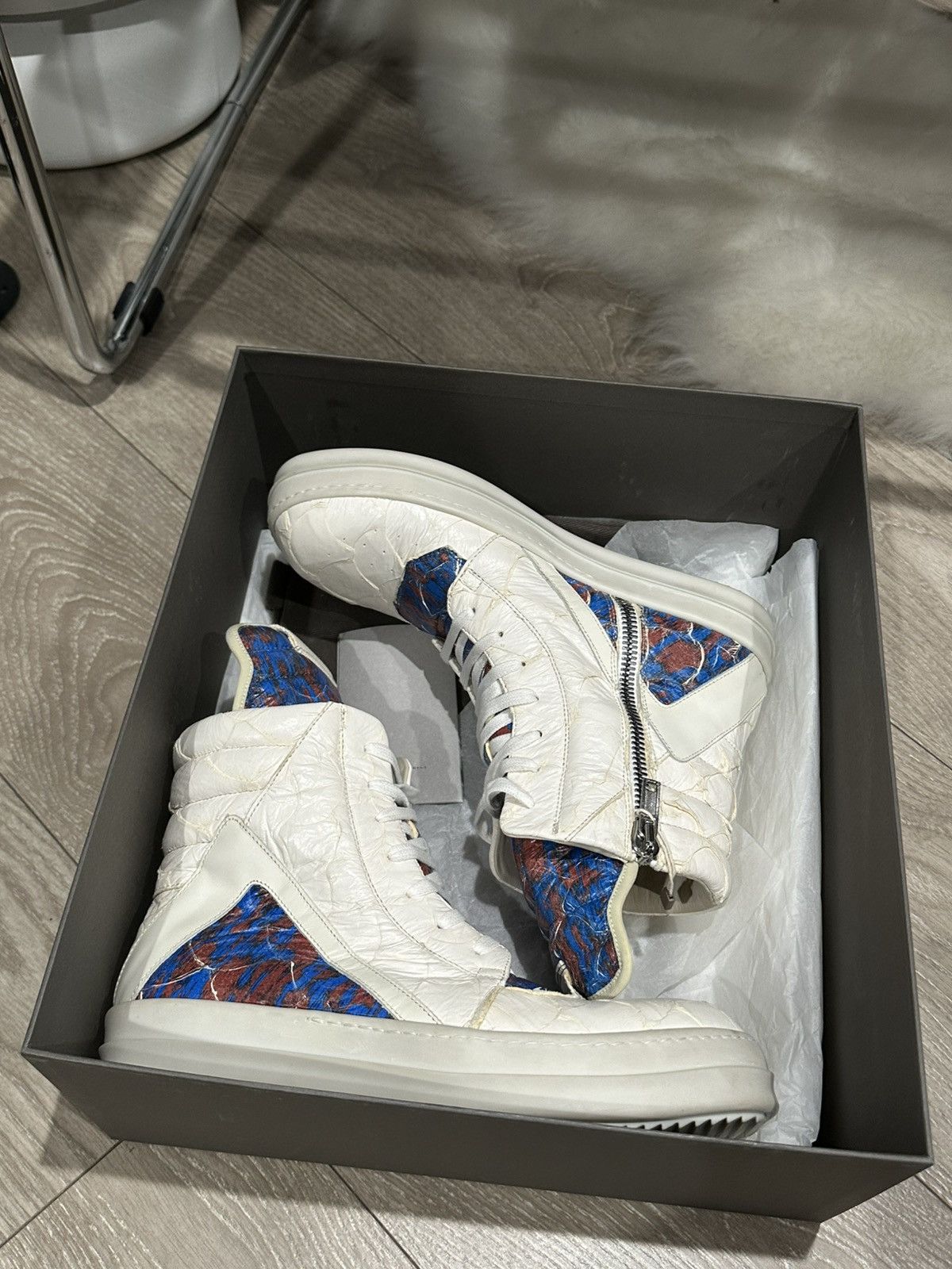 Rick Owens Grail Rust/Nublu Pirarucu Geobasket Sneakers 42 Size US 9.5 / EU 42-43 - 14 Thumbnail