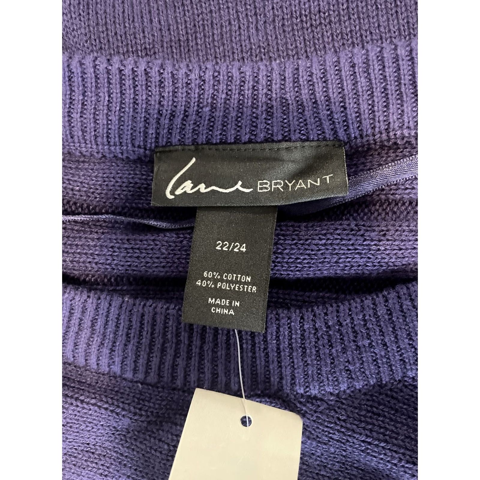 Vintage Lane Bryant Women’s Purple 1/2 Zip Crew Neck Pullover Sweater Size 22/24 Pull Over Knit Long Sleeve Casual Travel Regular Size 3XL / US 20-22 - 3 Thumbnail