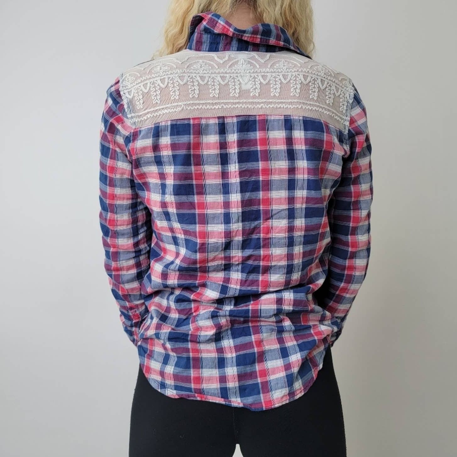 Aeropostale Aeropostale Lace Western Plaid Button Down Shirt - S Size S / US 4 / IT 40 - 2 Thumbnail