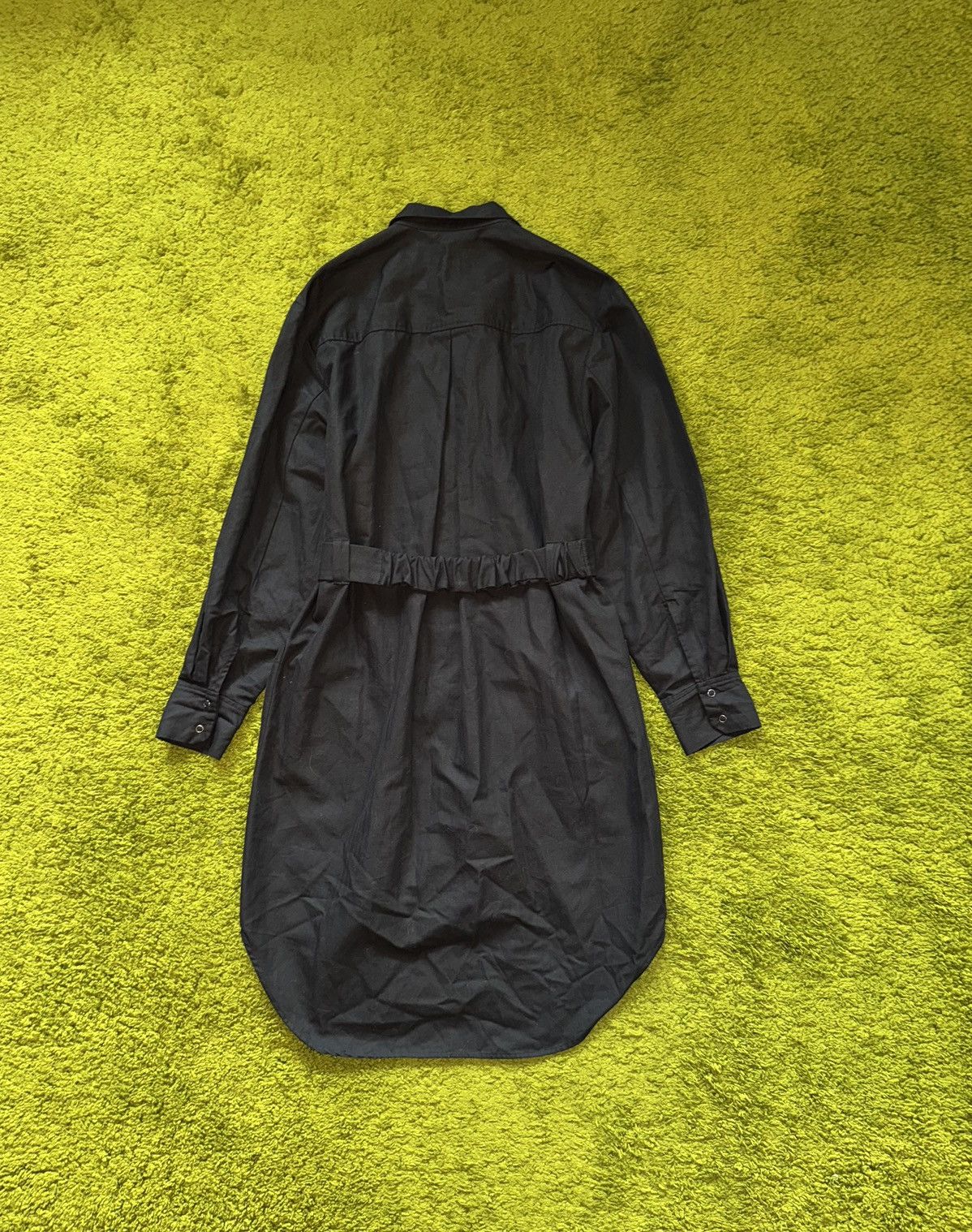 Designer × HUMANOID Humanoid avant garde linen blend belted black dress Size L / US 10 / IT 46 - 2 Thumbnail
