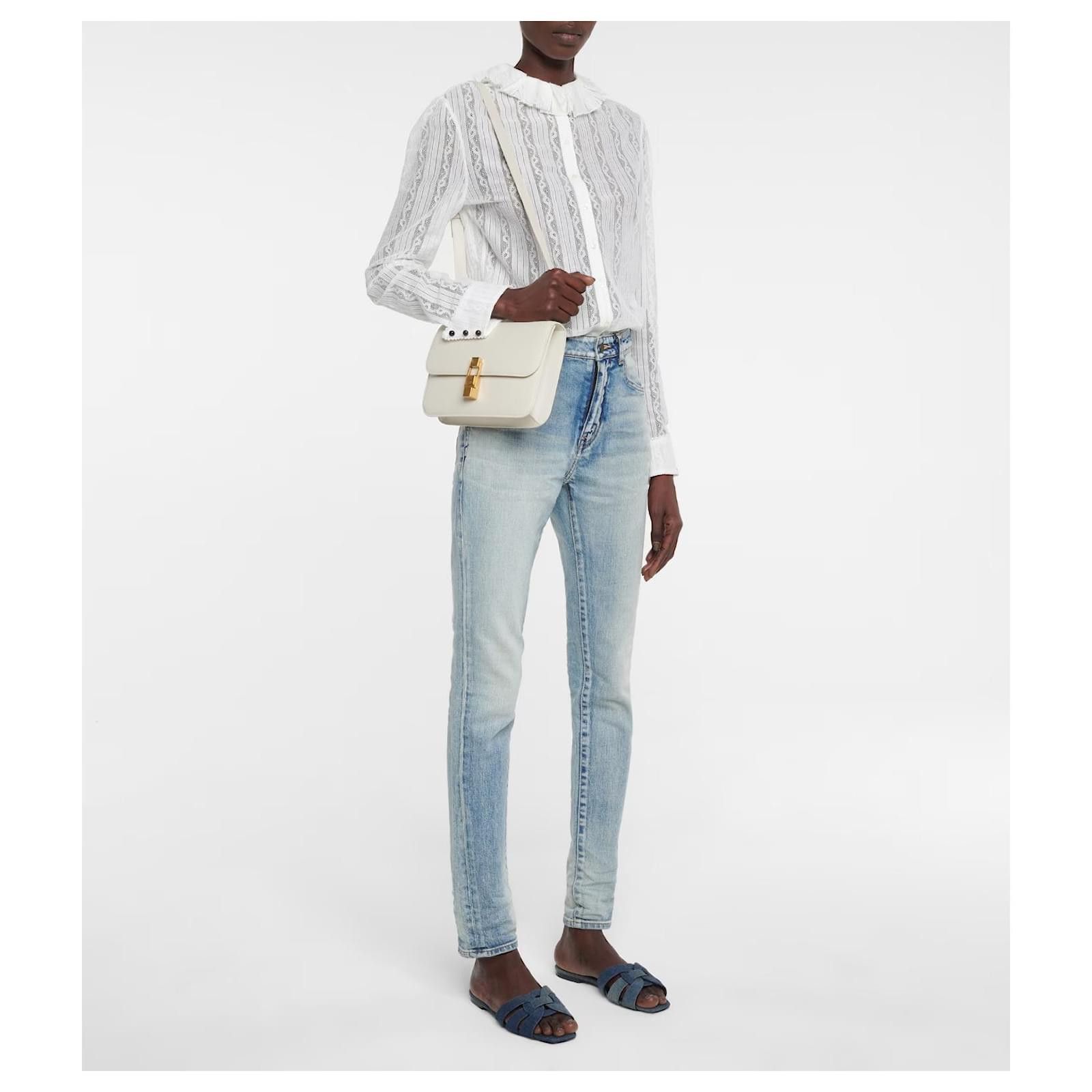 Saint Laurent Paris o1b1hav110924 Denim Mules in Blue Size US 9.5 / IT 39.5 - 2 Thumbnail
