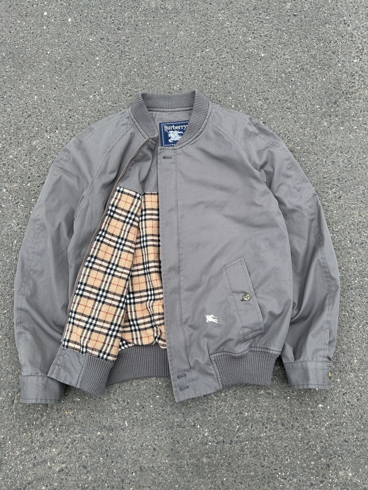 Burberry Green Check Reversible Bomber Jacket