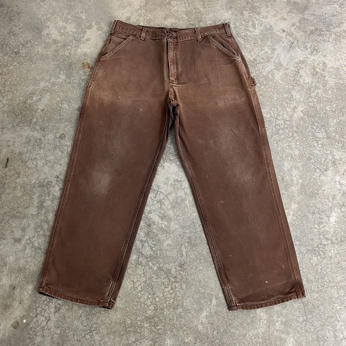 Carhartt Vintage Carhartt Faded Brown Carpenter Workwear Pants Size US 38 / EU 54 - 1 Thumbnail