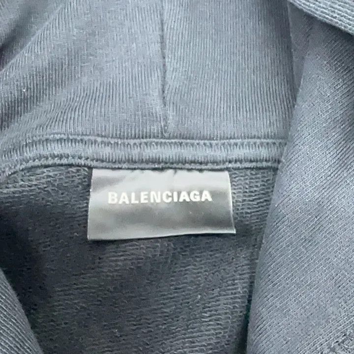 Balenciaga Balenciaga Black Logo Print Oversized Hoodie 0079-2507 Size XS / US 0-2 / IT 36-38 - 2 Thumbnail