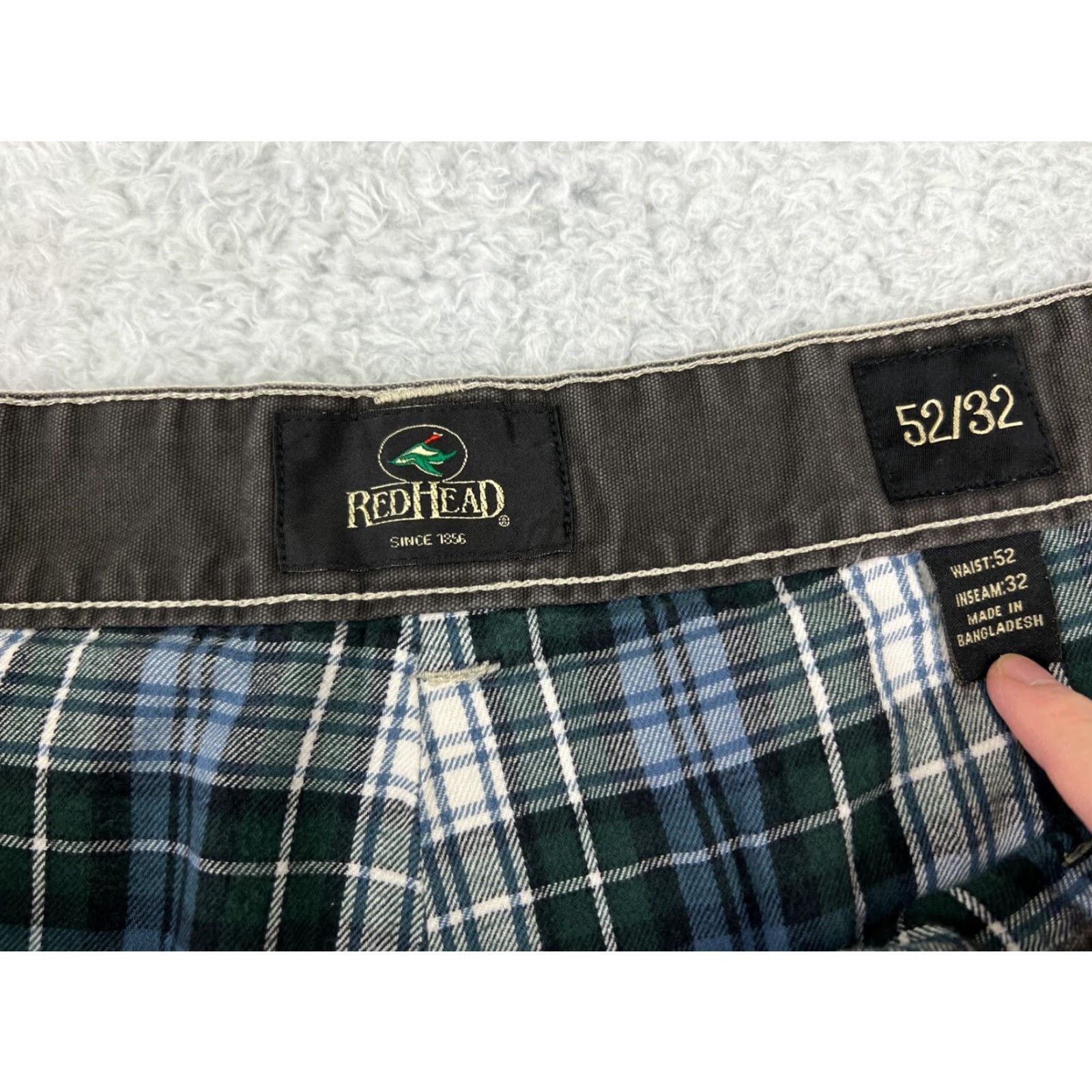 Vintage RedHead Pants Men Khaki 48x24 Cotton Canvas Flat Front Regular Regular Beige Adjustable? Size US 32 / EU 48 - 3 Thumbnail