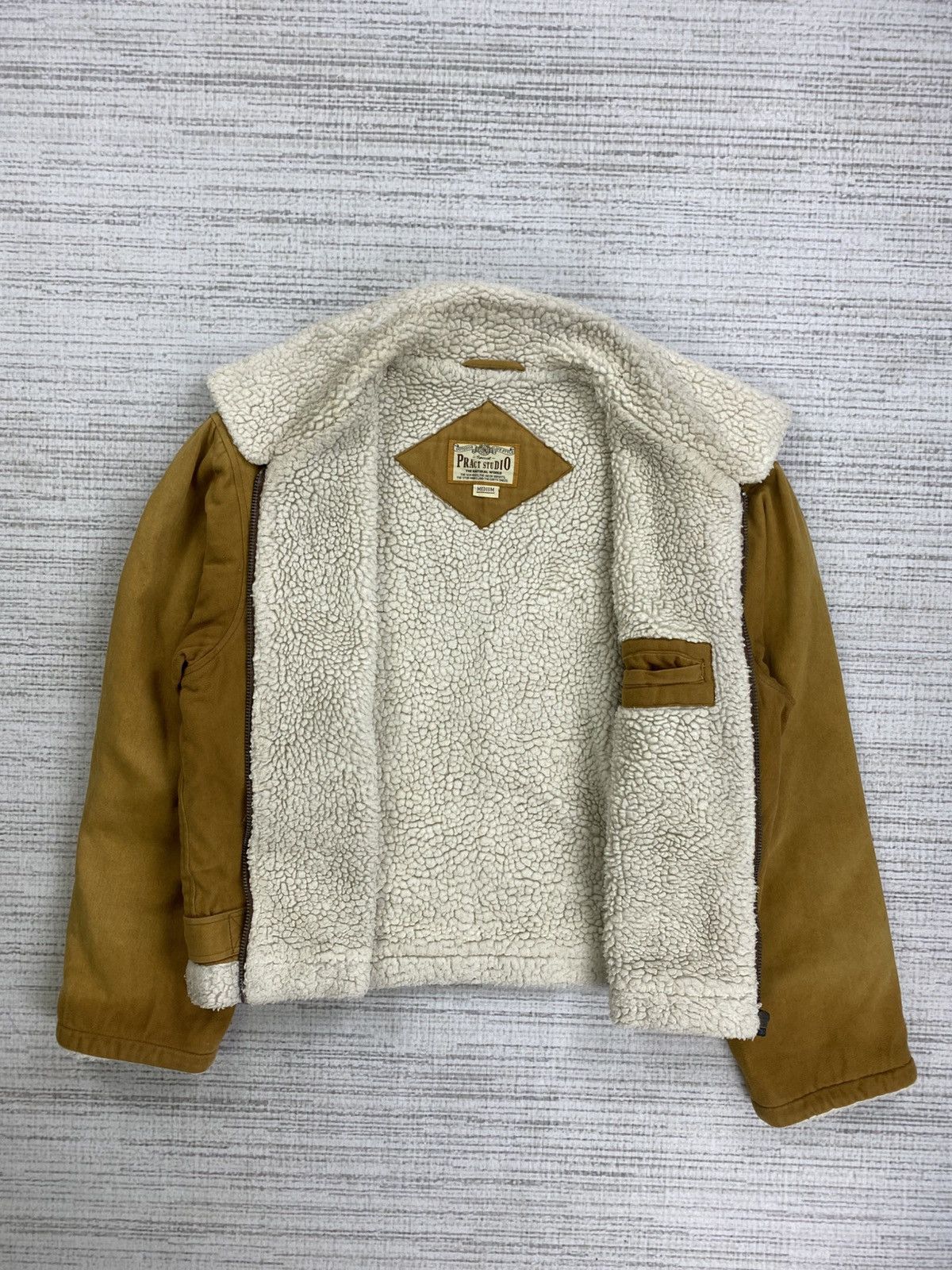 Japanese Brand × Vintage Vintage Pract Studio Suede Leather Lined Sherpa Jacket Size US L / EU 52-54 / 3 - 9 Thumbnail