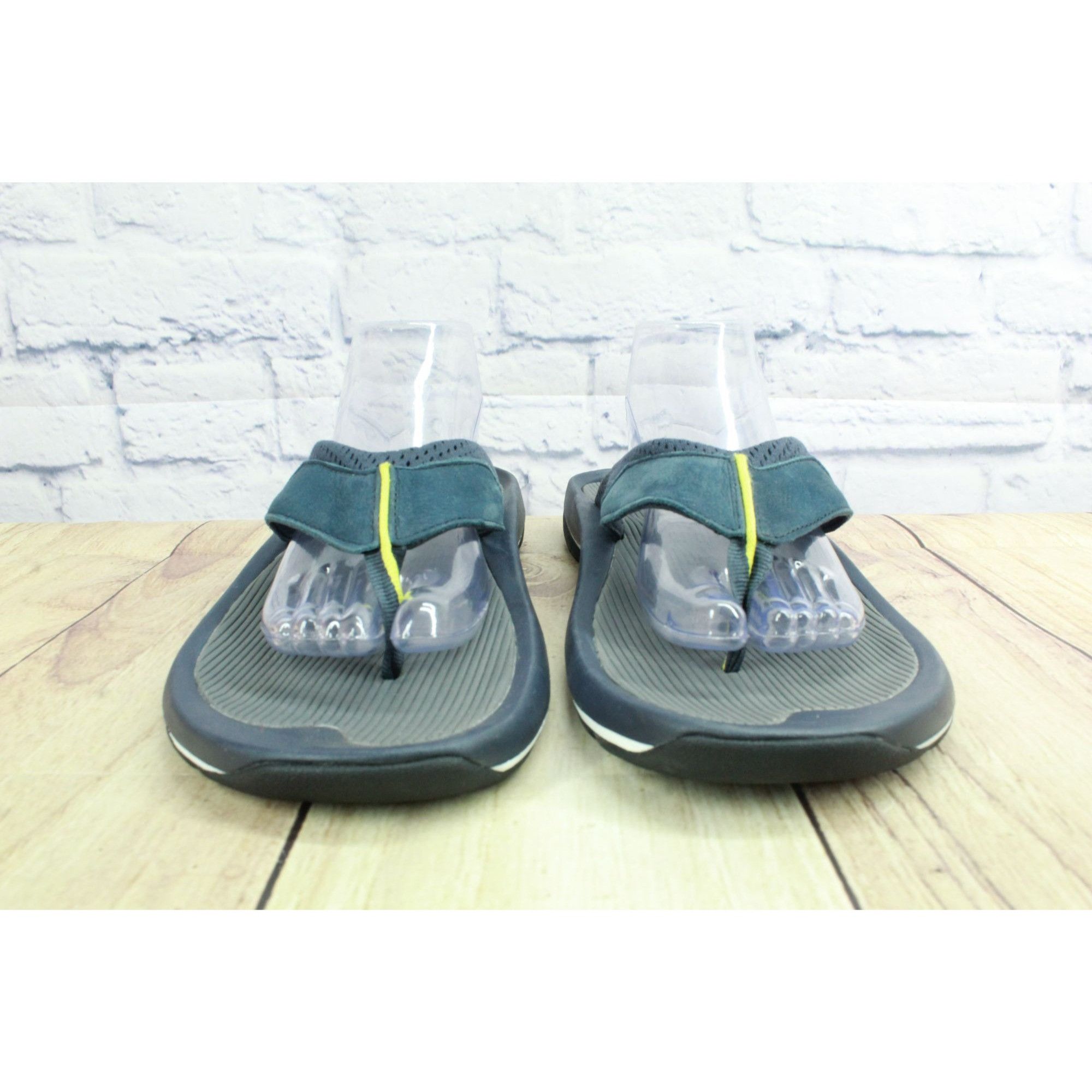 L.L. Bean LL Bean Men's Blue Suede Swift River Cushioned Flip-Flops Size US 13 / EU 46 - 4 Thumbnail