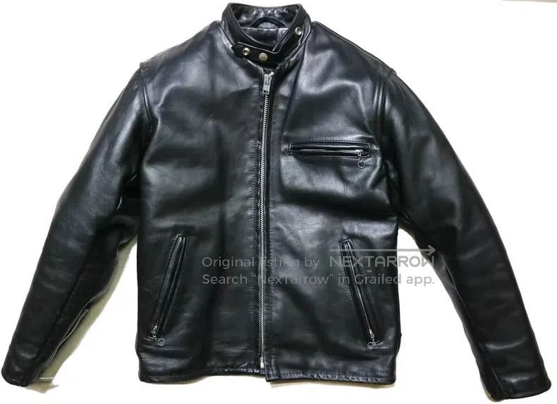 Schott 641 Straight stand-up collar leather jacket Size US M / EU 48-50 / 2 - 1 Thumbnail