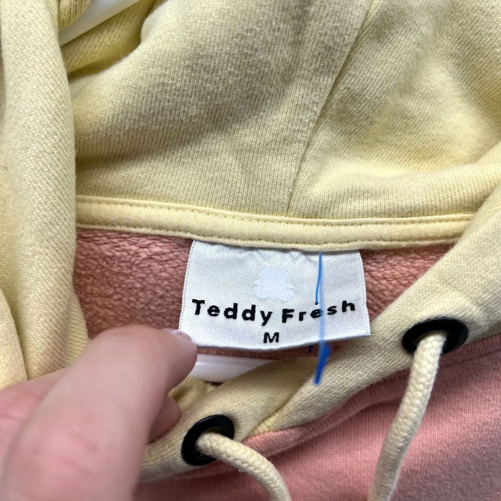Teddy Fresh Teddy Fresh Hoodie Men M Beige Color Block Pullover Sweatshirt Hooded Crew Neck Patch Size US M / EU 48-50 / 2 - 4 Thumbnail