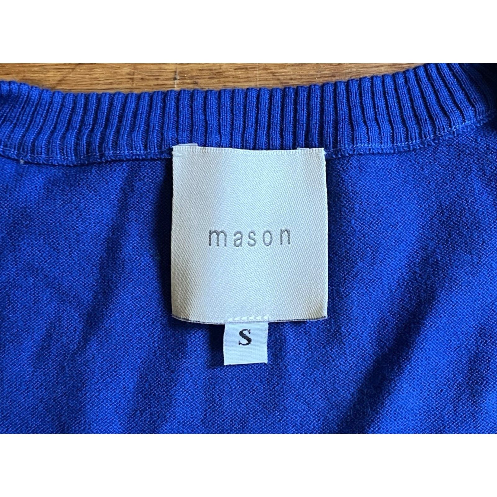 Mason's Mason Leather Sleeve Sweater Women’s Small Blue Oversized Size S / US 4 / IT 40 - 4 Thumbnail