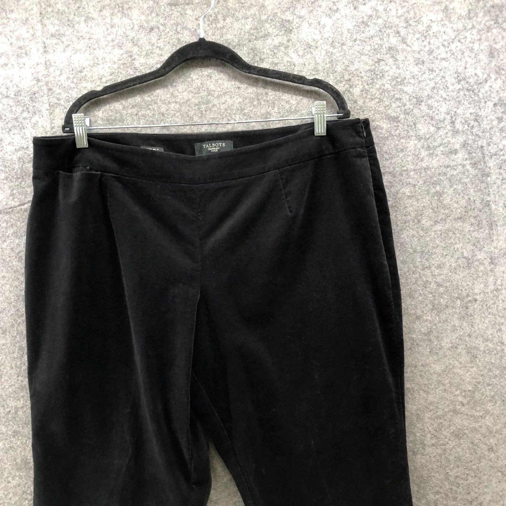 Talbots Talbots Pants Womens 16W Black Velvet Flat Front Side Zip Chatham Dress Workwear Mens? (Note: final answer provided as per constraints) Size 38" / US 16 / IT 52 - 3 Thumbnail