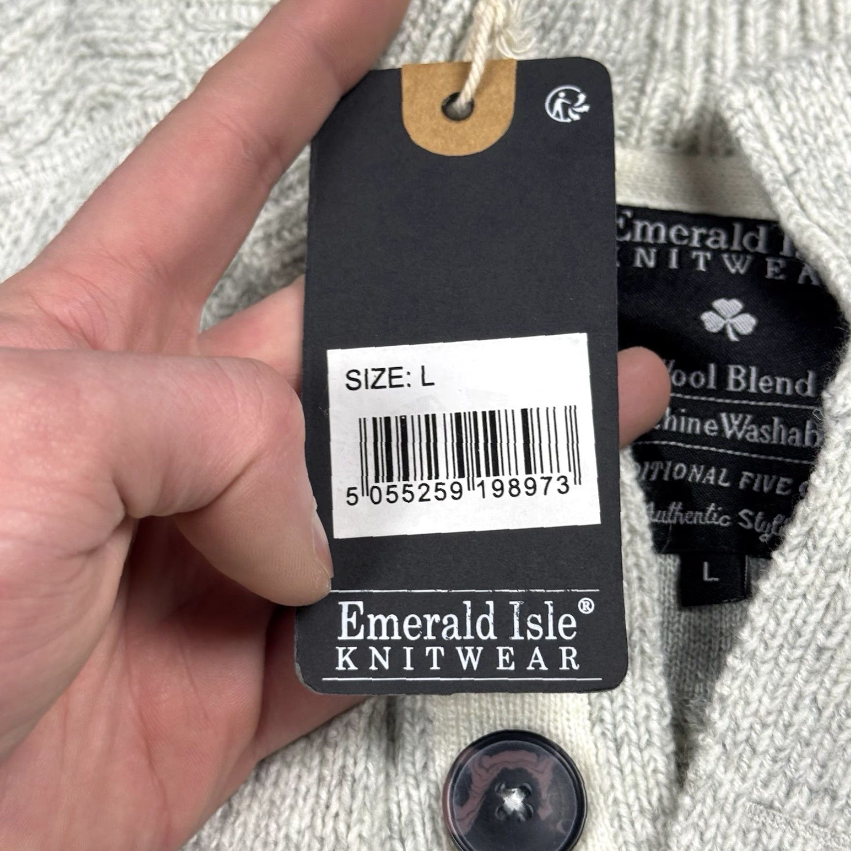 Vintage VINTAGE Emerald Isle Knitwear Men's Sweater Pullover Knitshirt Fall Winter Casual Wool Gray Large Size US L / EU 52-54 / 3 - 4 Thumbnail