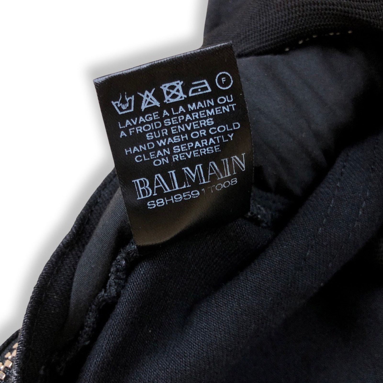 Balmain Balmain Distressed Biker Jeans in Black Size US 34 / EU 50 - 14 Thumbnail