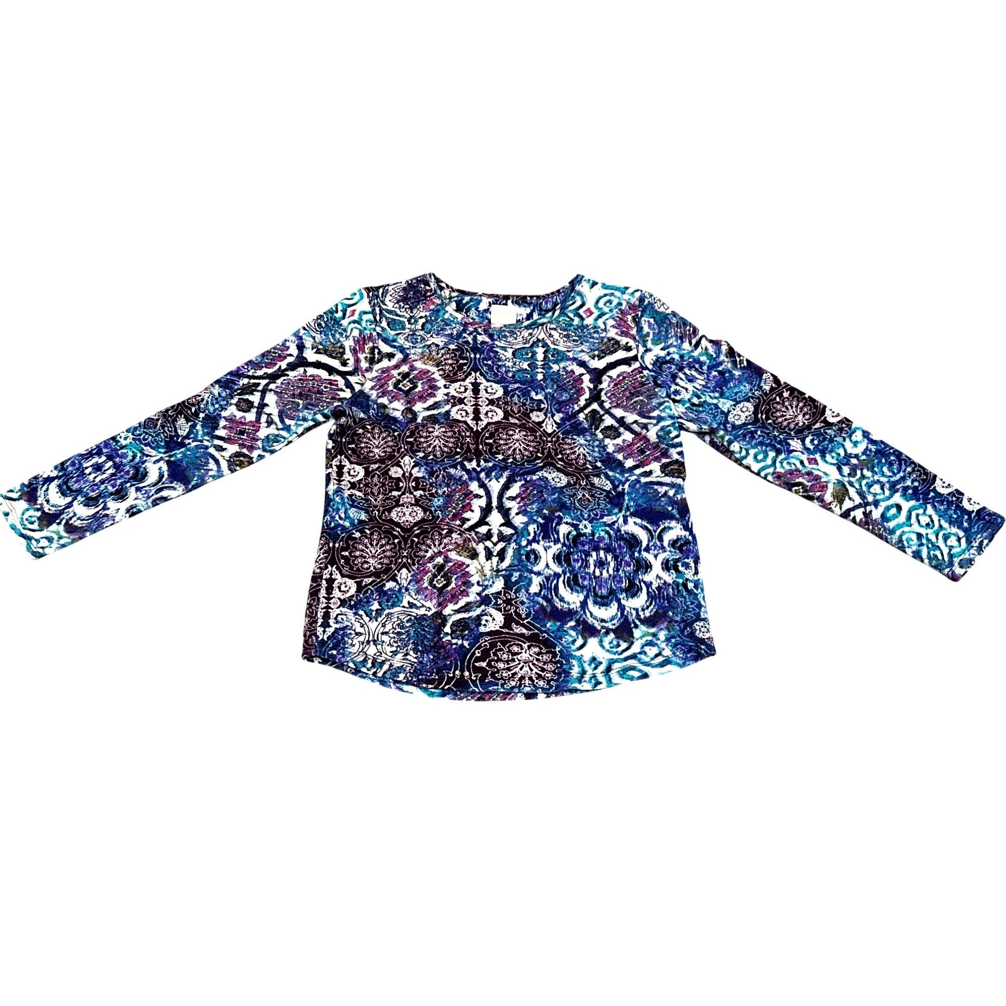 Chicos Chicos Long Sleeve Top Multicolored Paisley Print Blouse Boh Size M / US 6-8 / IT 42-44 - 10 Thumbnail