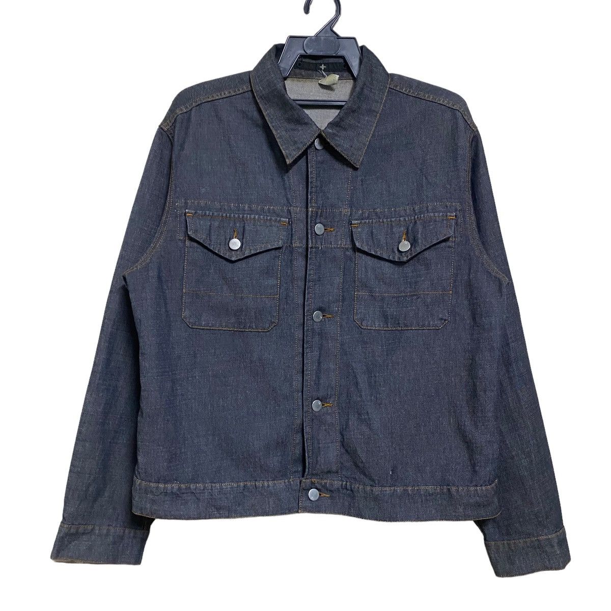 image of Stone Island Denims Trucker Denim Jacket in Blue, Men's (Size Large)