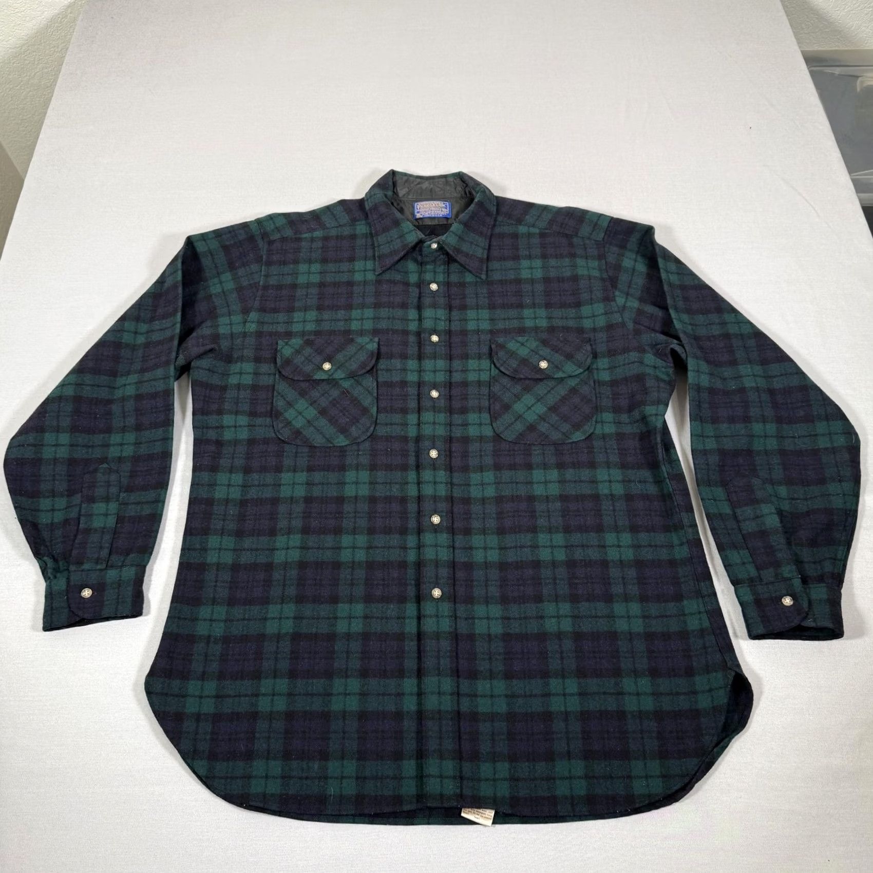 Pendleton VINTAGE Pendleton Shirt Mens XL Green Black Watch Tartan Plaid Wool Flannel USA Size US XL / EU 56 / 4 - 2 Thumbnail