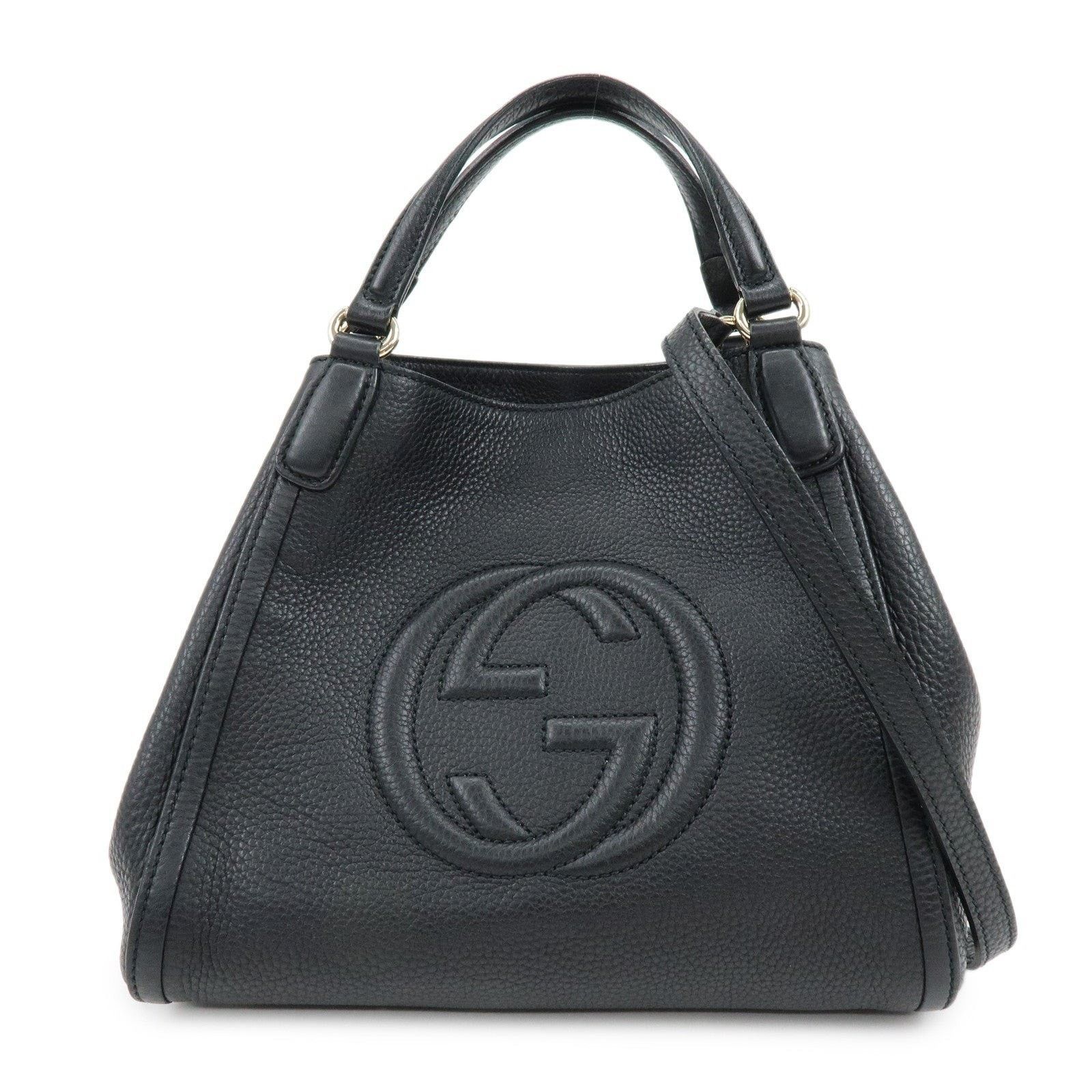 Gucci Gucci Soho Interlocking G Shoulder Bag Calfskin Black Size ONE SIZE - 1 Thumbnail