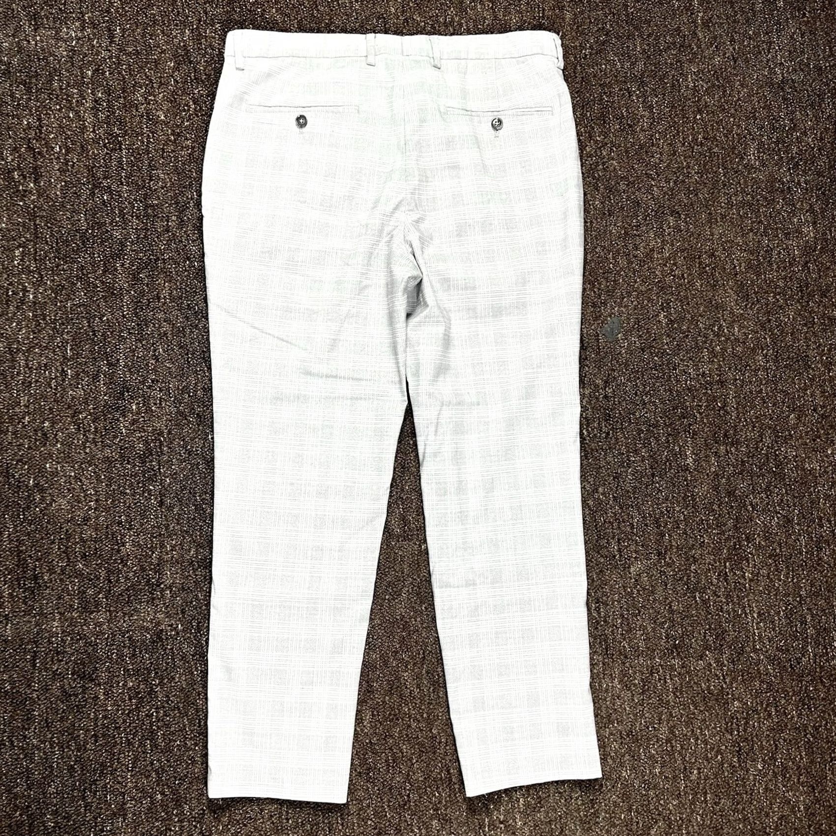 Express Express Dress Pants Mens 34 X 26 Producer Straight Leg Gray Plaid Flat Front Pants Size US 34 / EU 50 - 3 Thumbnail