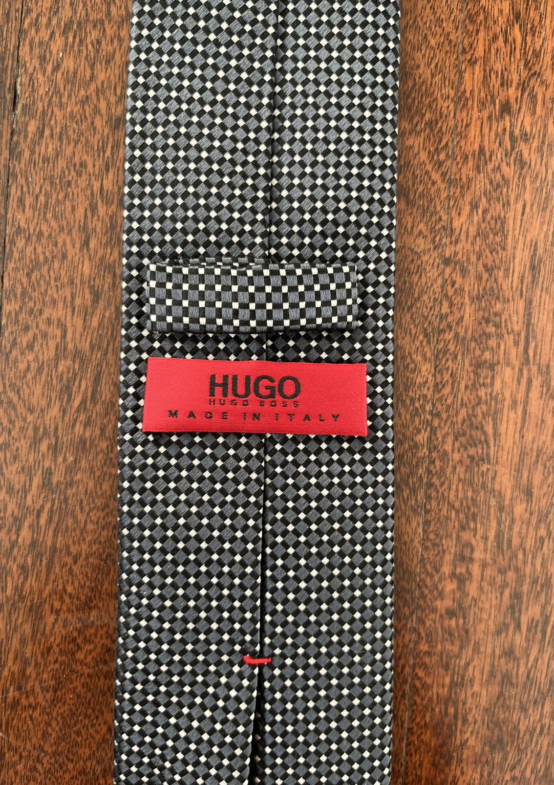 Hugo × Hugo Boss Hugo Boss Silk Tie With Checkered Pattern Size ONE SIZE - 4 Thumbnail