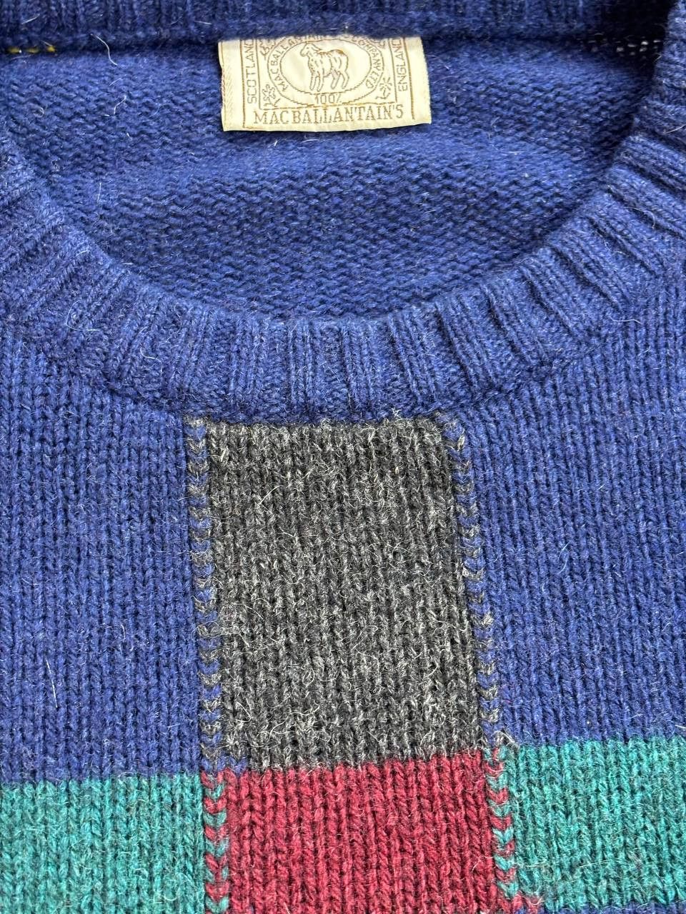 Vintage Vintage MacBallantain's 100% Wool Plaid Sweater Blue Size US L / EU 52-54 / 3 - 7 Thumbnail