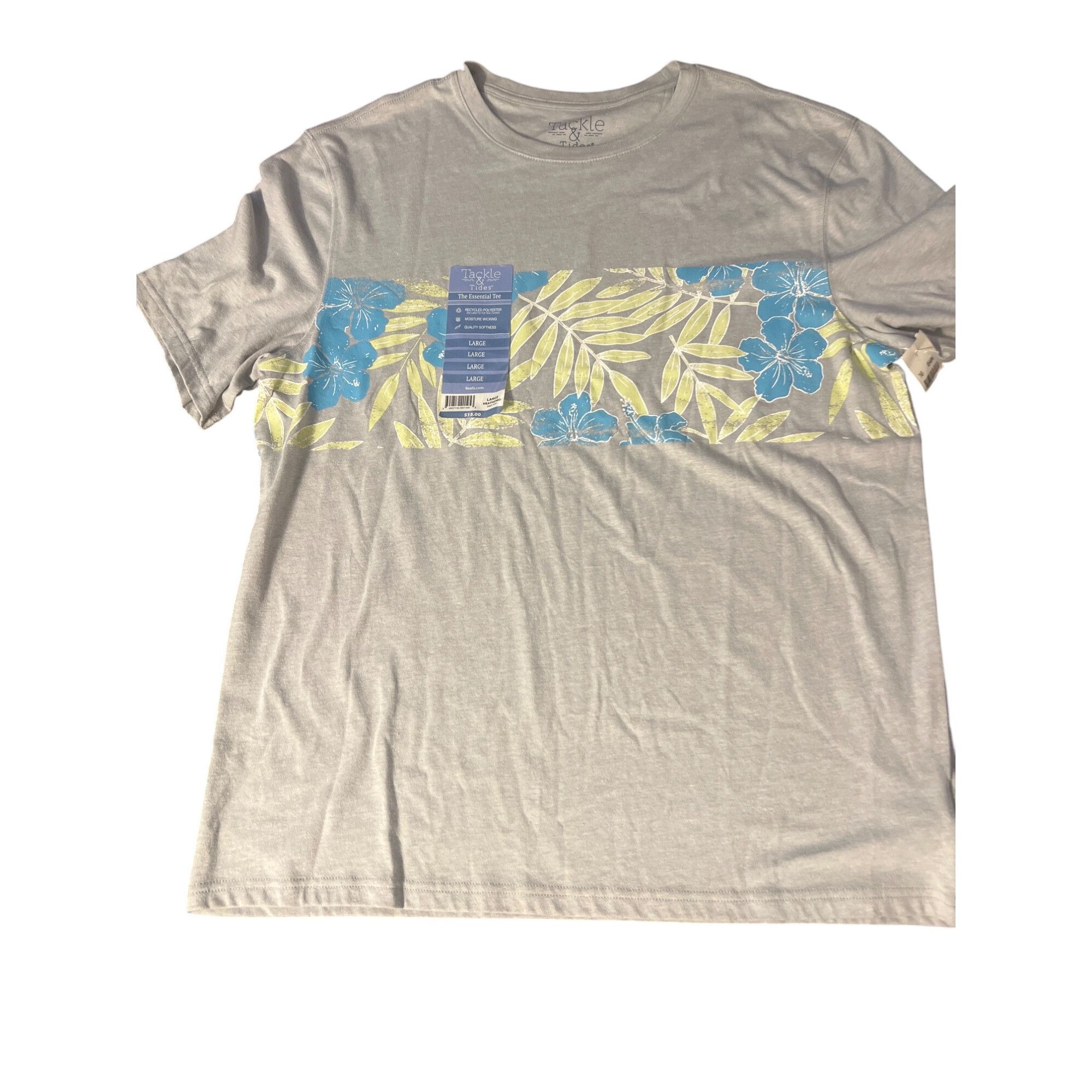 Other Tackle Tides Essential Tee Floral Heather Gray Moisture Wick Size US L / EU 52-54 / 3 - 1 Thumbnail