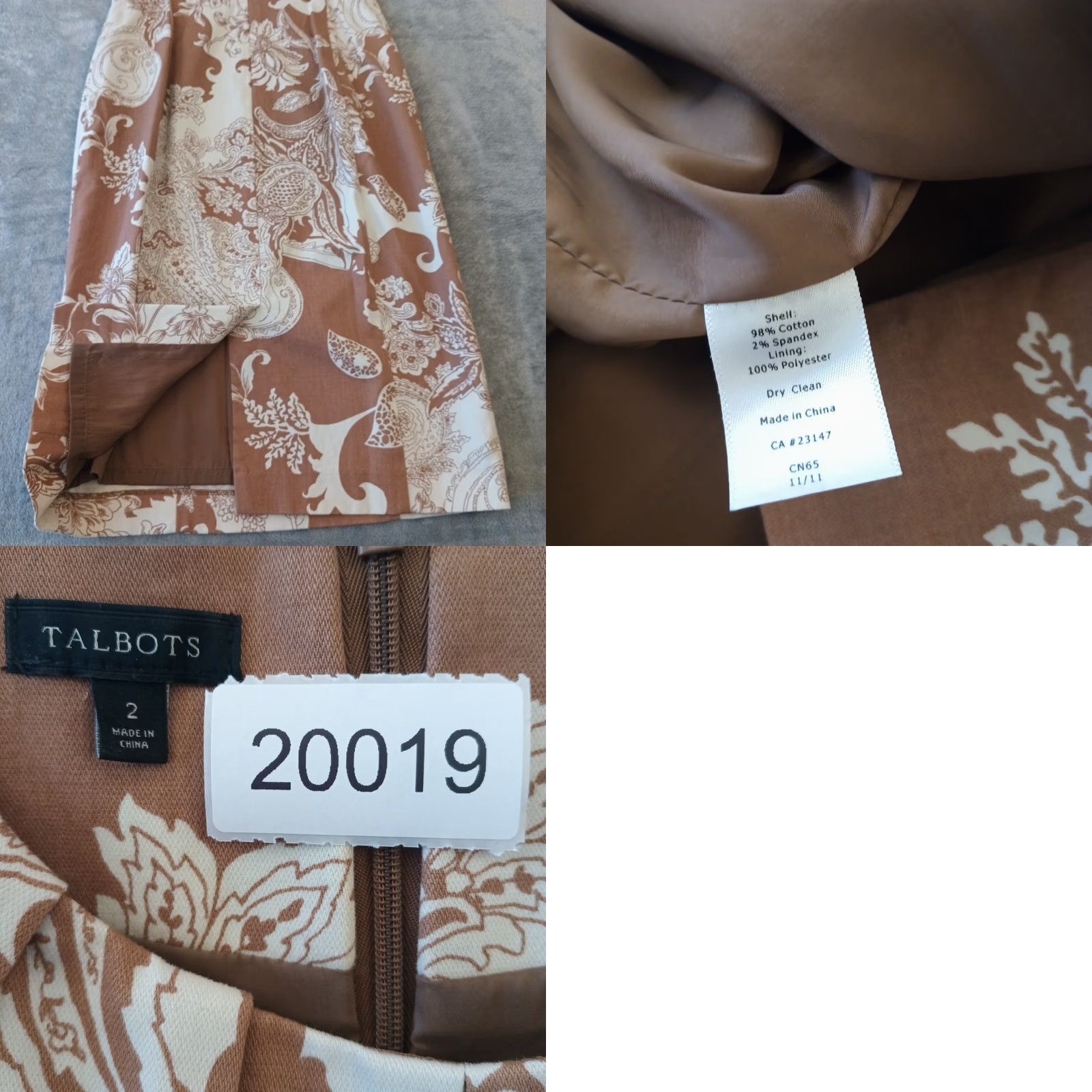 Talbots **Talbots Brown Floral Knee Length Pencil Dress Size 2 Lined** User: **Talbots Brown Floral Knee-Length Pencil Dress Size 2 Lined** Size XS / US 0-2 / IT 36-38 - 8 Thumbnail