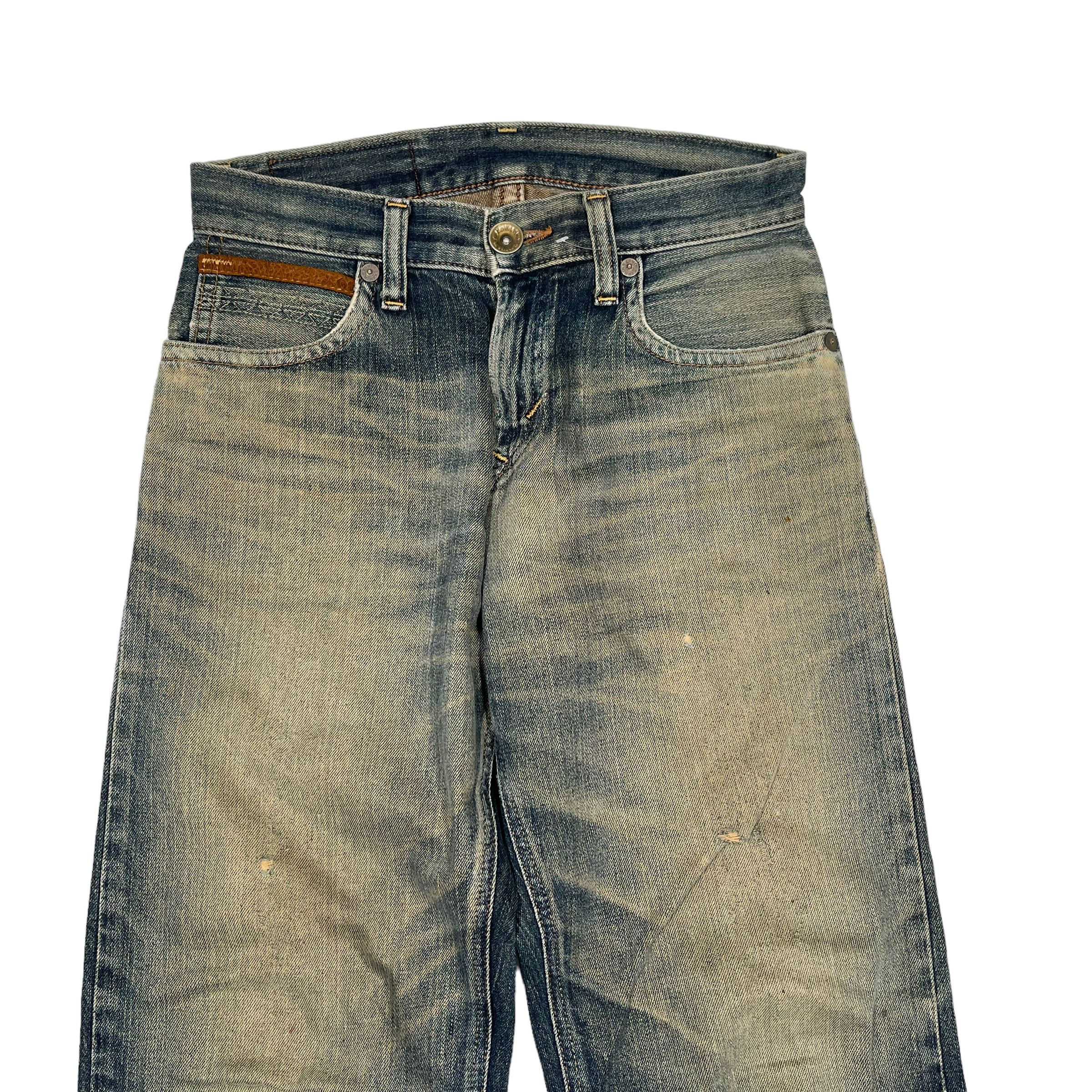 Edwin × If Six Was Nine × Vintage Vintage 1990s Edwin Washed Leather Denim Jeans Size US 28 / EU 44 - 7 Thumbnail