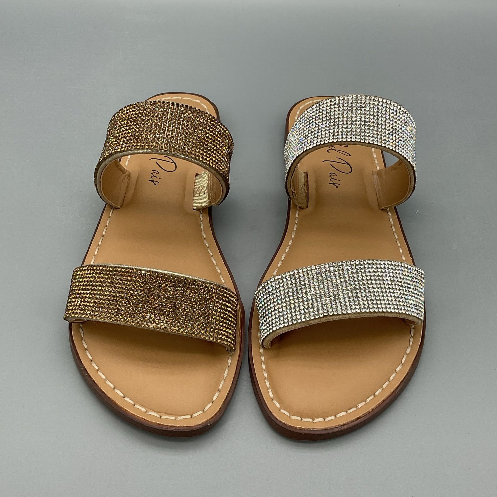 Other Wild Pair Women Ginnie Slide Sandals Silver/Bronze Size 7.5M Size US 7.5 / IT 37.5 - 3 Thumbnail