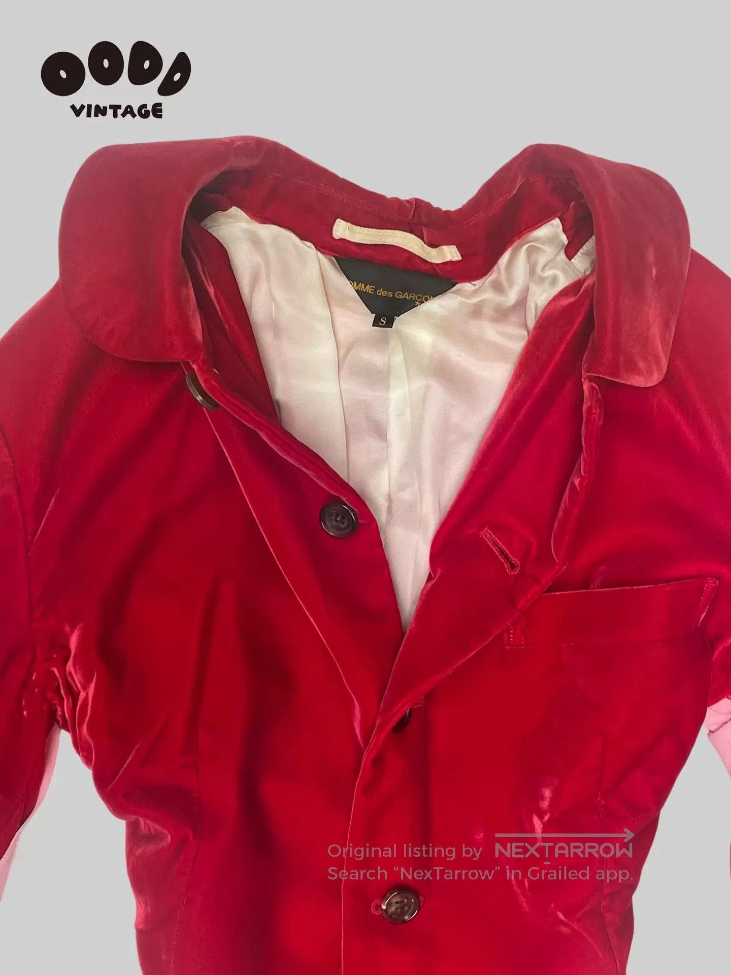 Comme des Garcons Red Velvet Tailcoat Jacket. Size M / US 6-8 / IT 42-44 - 3 Thumbnail